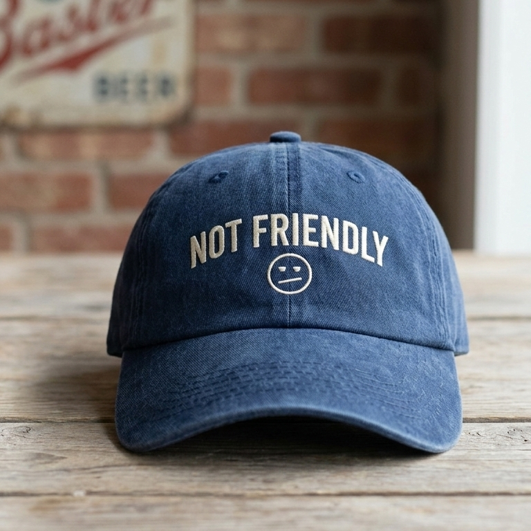 Embroidered Not Friendly Dad Hat Funny Humor Baseball Cap