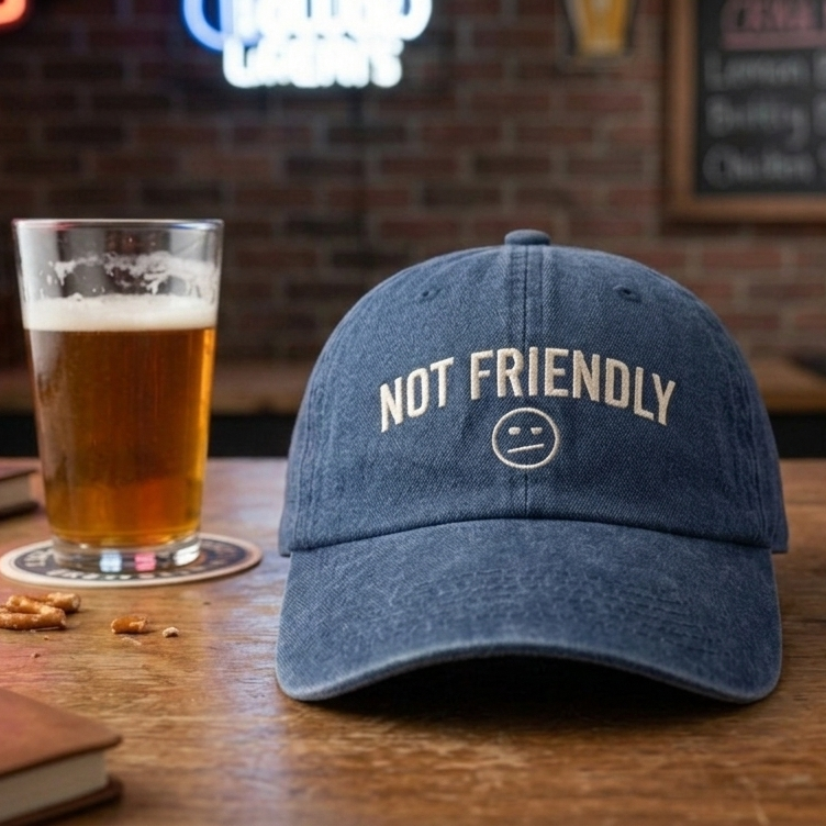 Embroidered Not Friendly Dad Hat Funny Humor Baseball Cap
