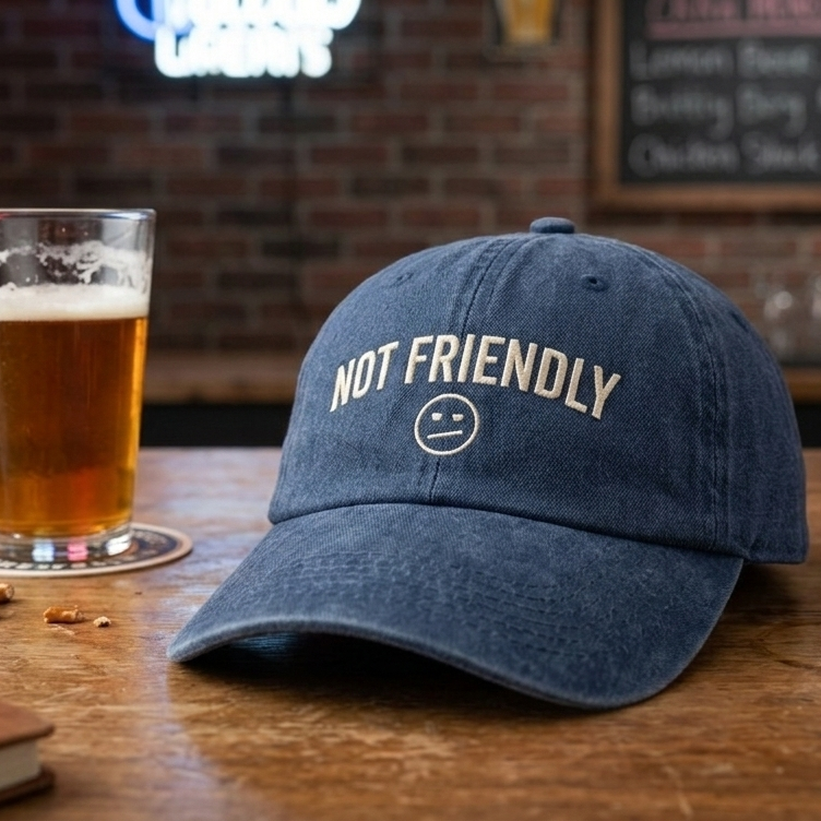 Embroidered Not Friendly Dad Hat Funny Humor Baseball Cap
