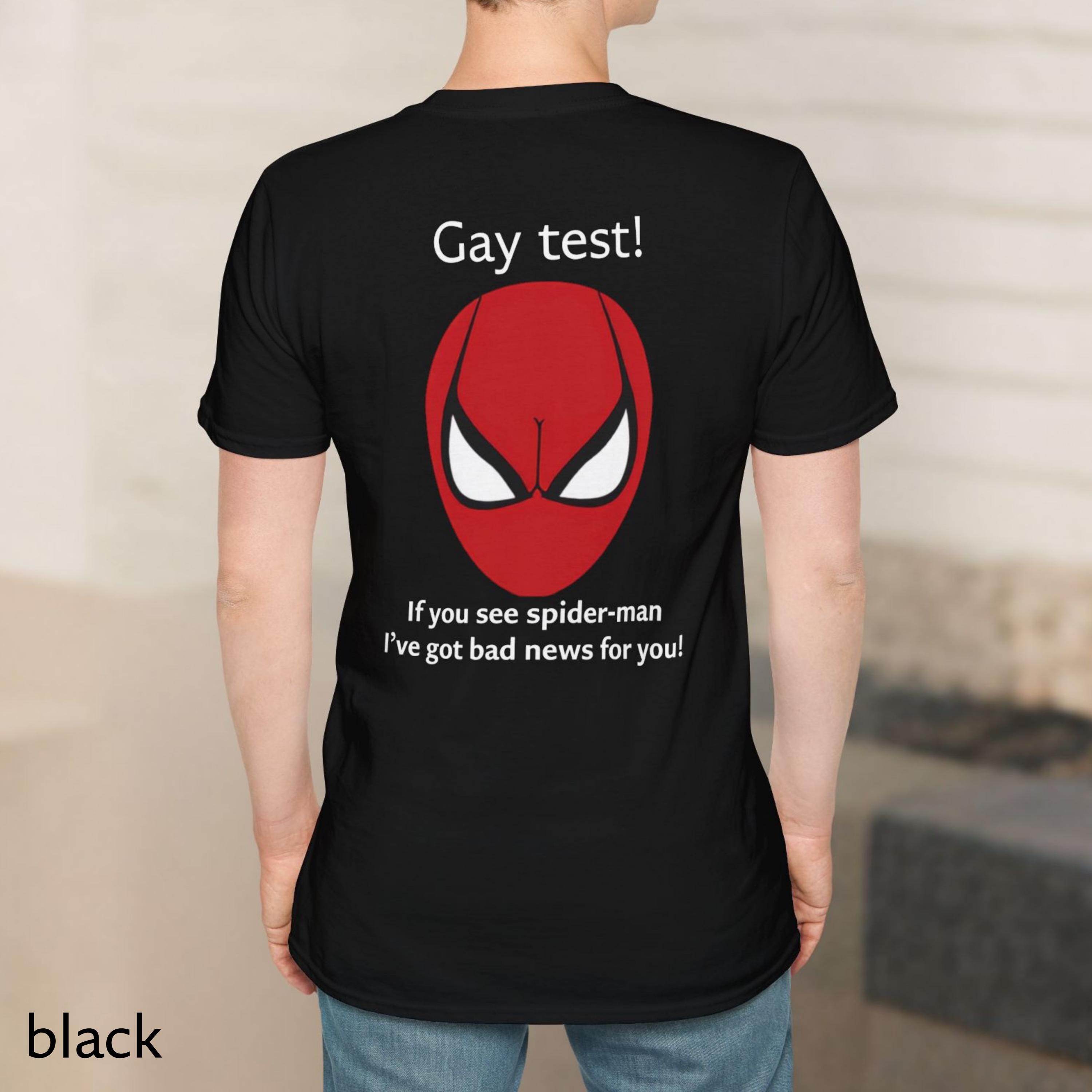Gay Test Spiderman Shirt, Funny Optical Illusion Graphic Tee