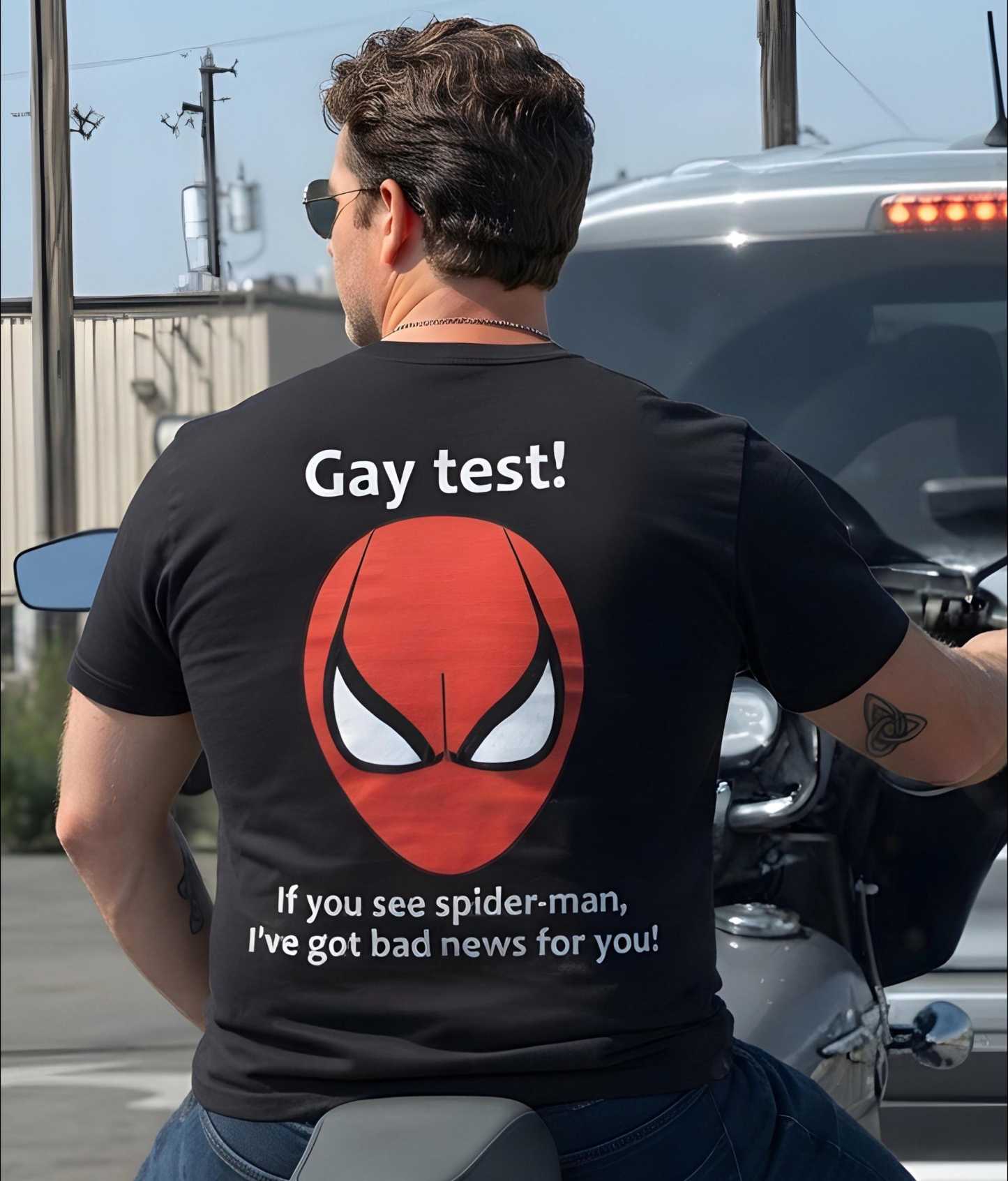 Gay Test Spiderman Shirt, Funny Optical Illusion Graphic Tee