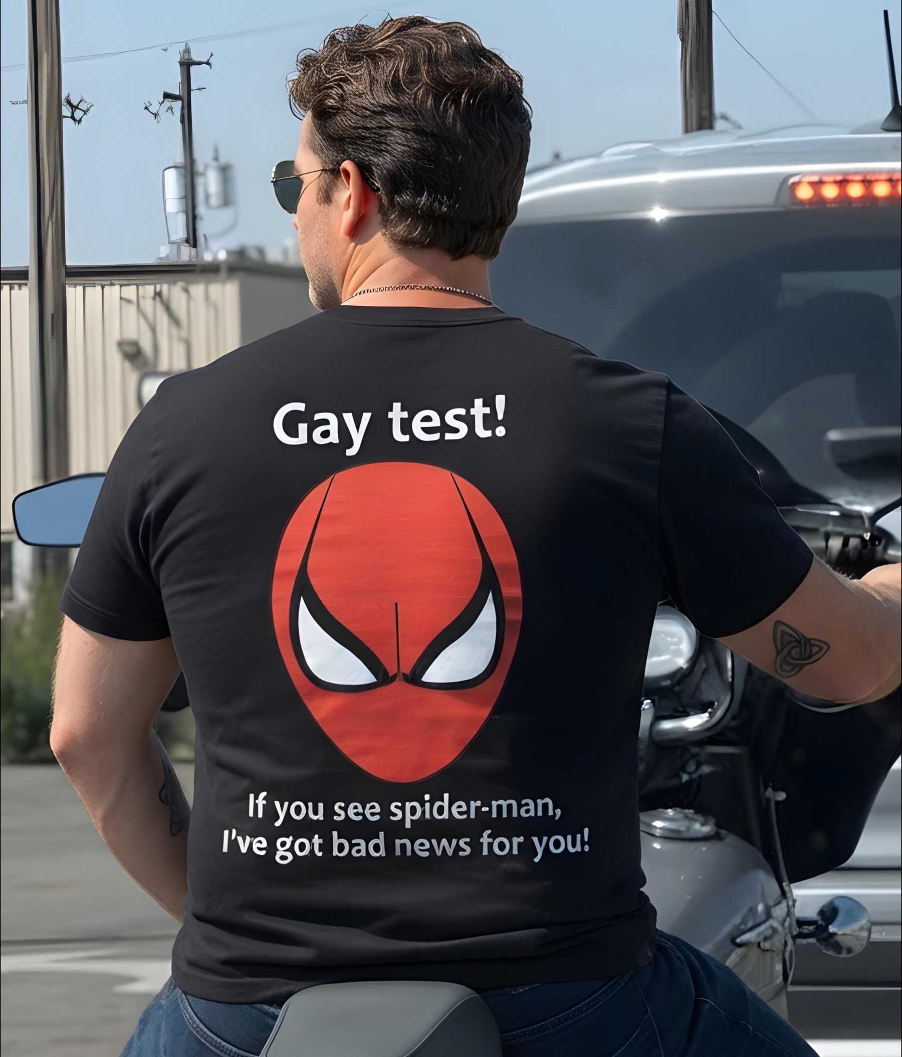 Gay Test Spiderman Shirt, Funny Optical Illusion Graphic Tee