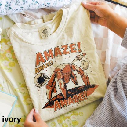 Amaze Rocket Rocky Shirt, Project Hail Mary Comfort Colors® T Shirt, Retro Sci Fi Alien Book Lover Graphic Tee