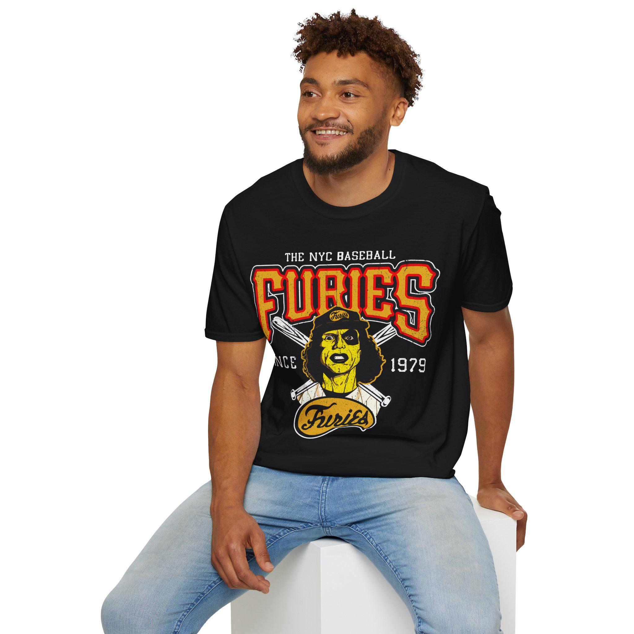 Baseball Furies Gang Softstyle Black TShirt from The Warriors Movie Worn out 70s Graphic Tee Unisex Cotton Shirt with Original Gift Artwork