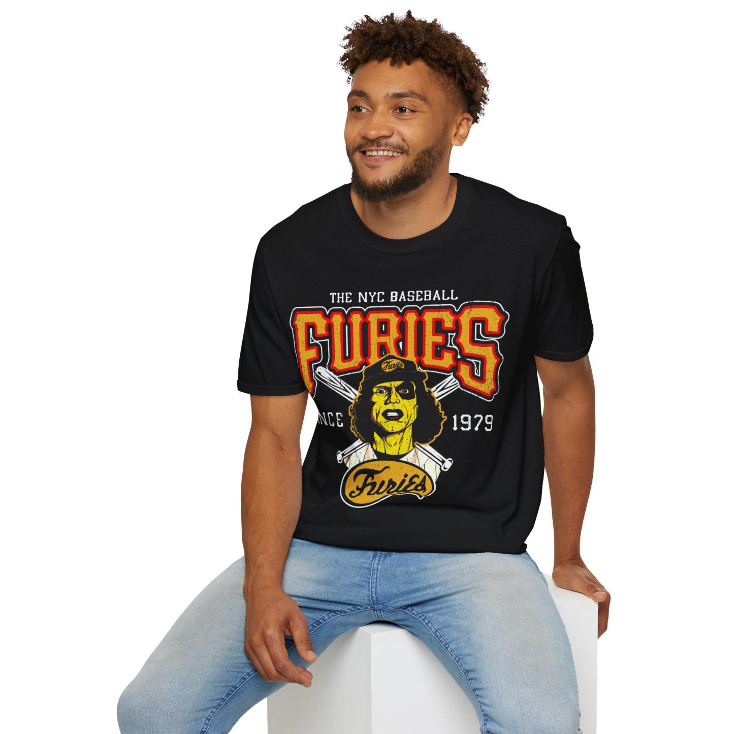 Baseball Furies Gang Softstyle Black TShirt from The Warriors Movie Worn out 70s Graphic Tee Unisex Cotton Shirt with Original Gift Artwork