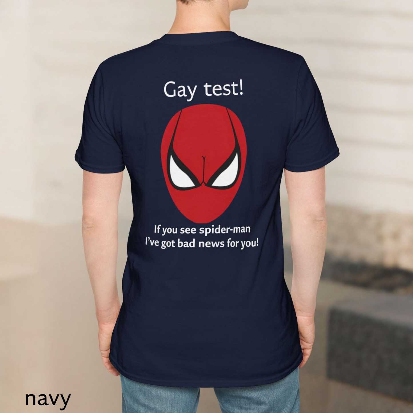 Gay Test Spiderman Shirt, Funny Optical Illusion Graphic Tee