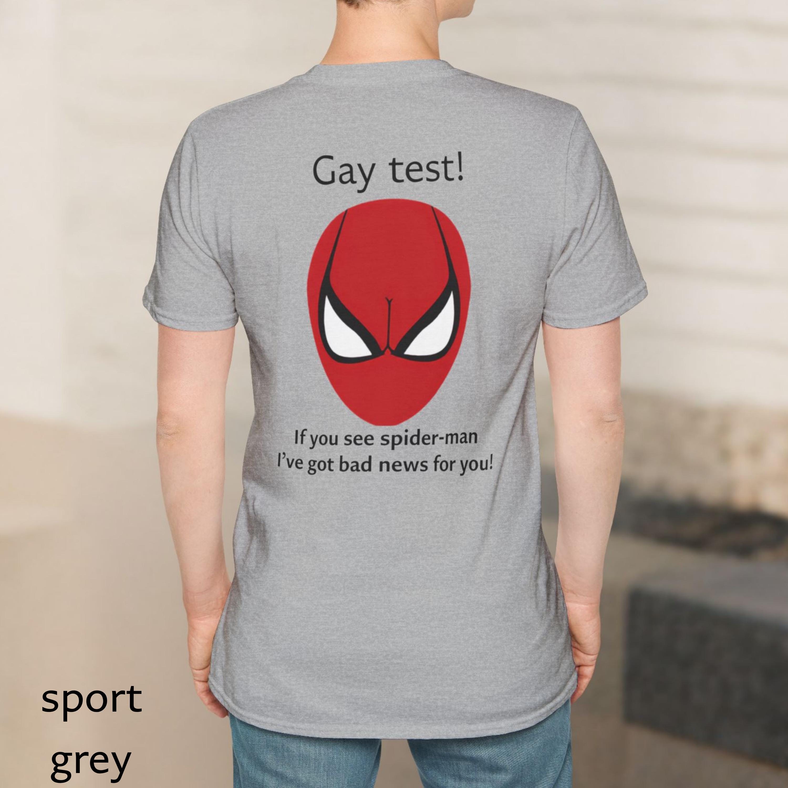Gay Test Spiderman Shirt, Funny Optical Illusion Graphic Tee