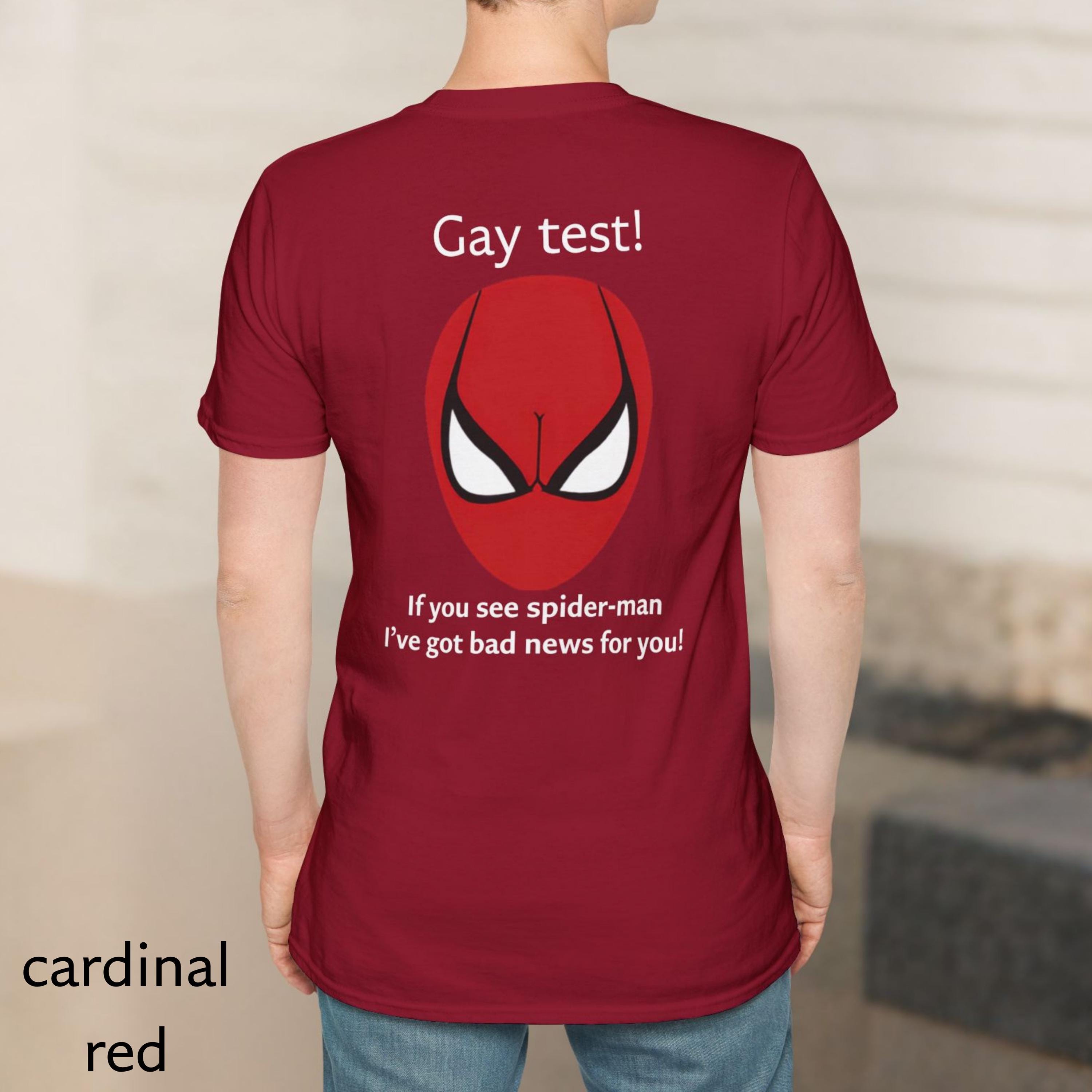 Gay Test Spiderman Shirt, Funny Optical Illusion Graphic Tee