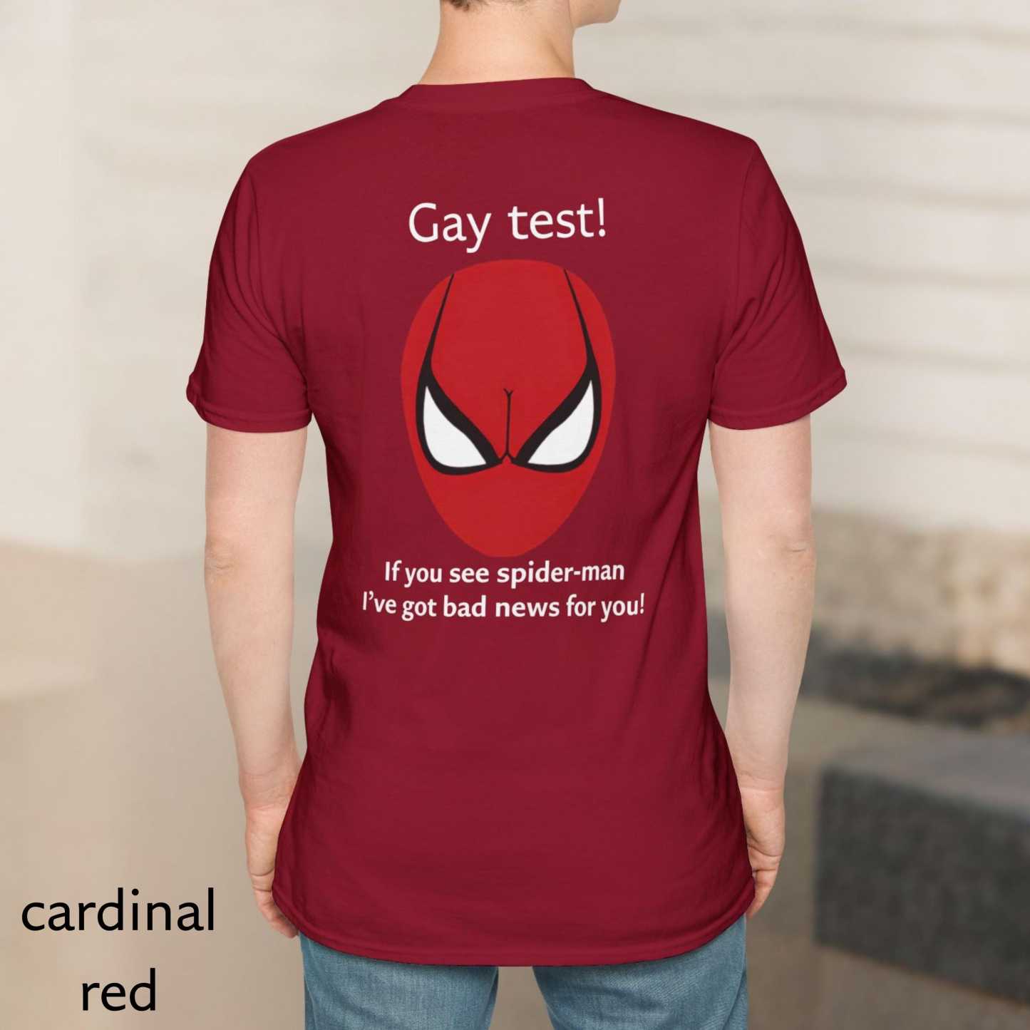 Gay Test Spiderman Shirt, Funny Optical Illusion Graphic Tee