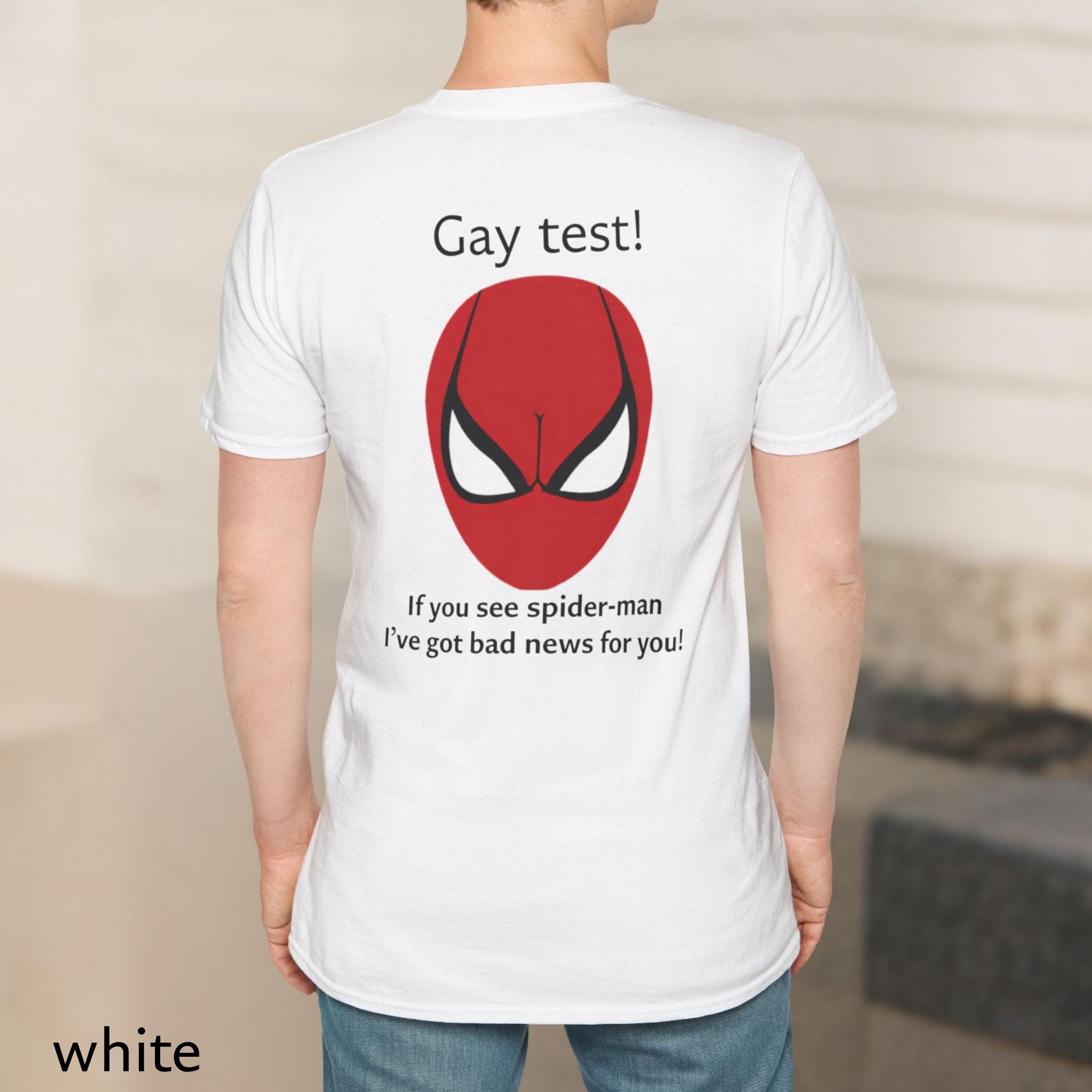 Gay Test Spiderman Shirt, Funny Optical Illusion Graphic Tee