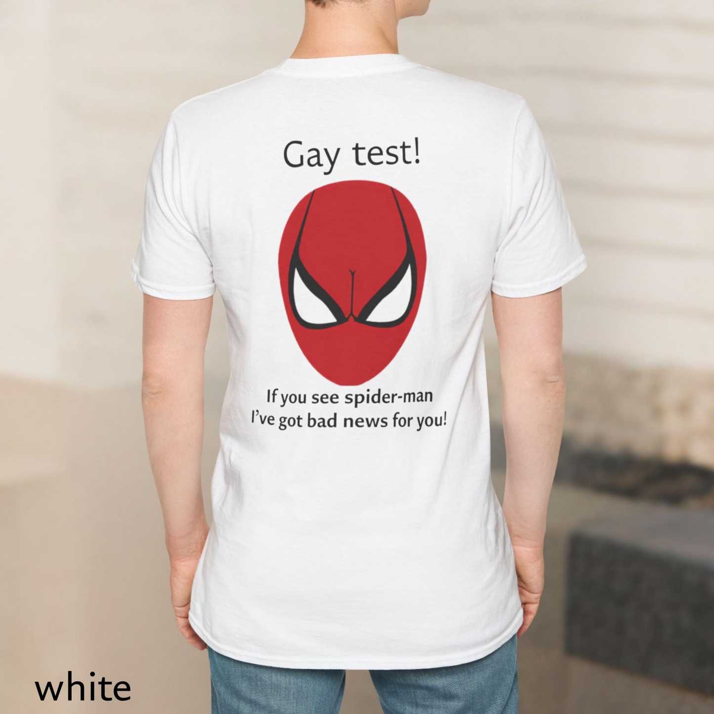Gay Test Spiderman Shirt, Funny Optical Illusion Graphic Tee
