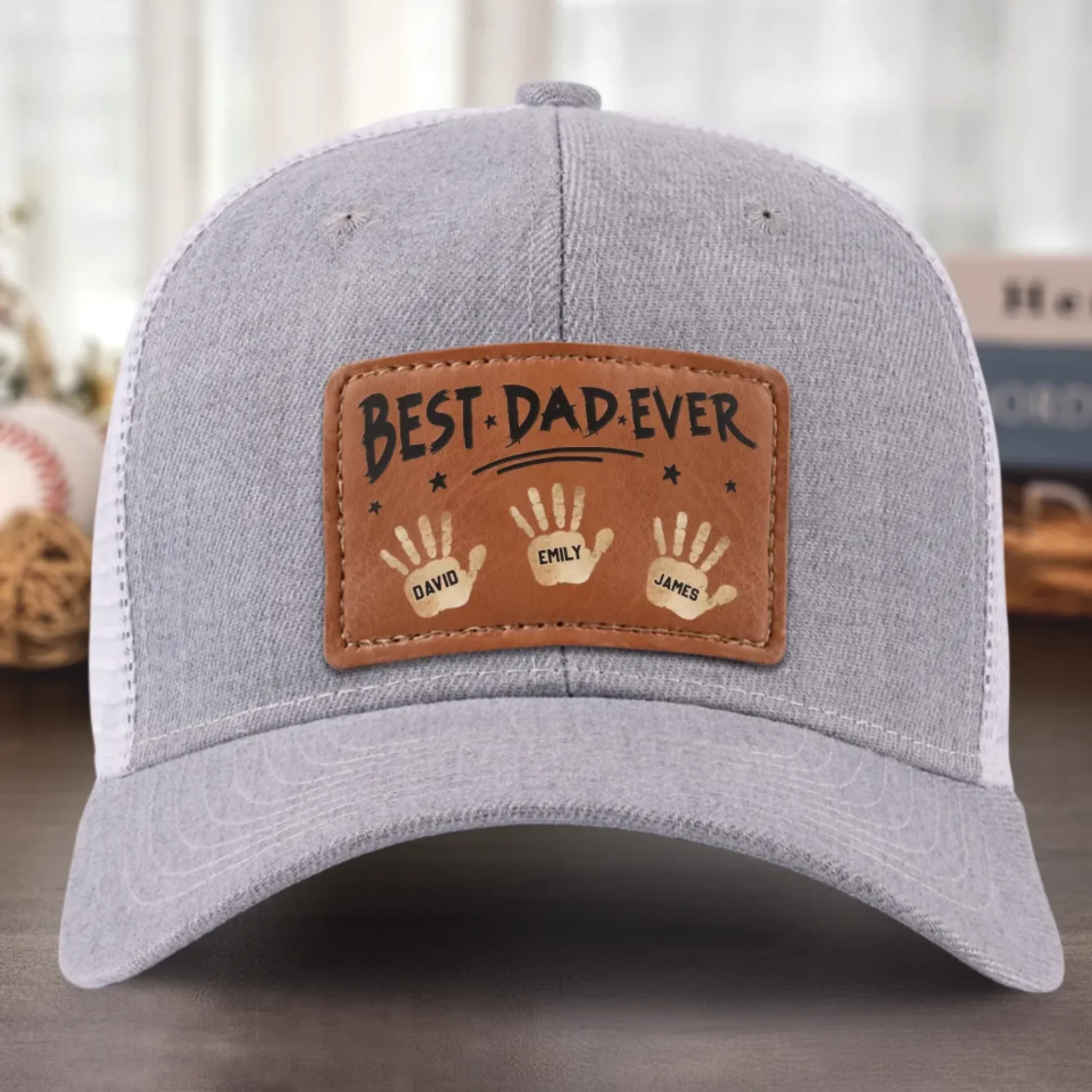 Personalized Best Papa Ever Snapback Hat with Kids Names