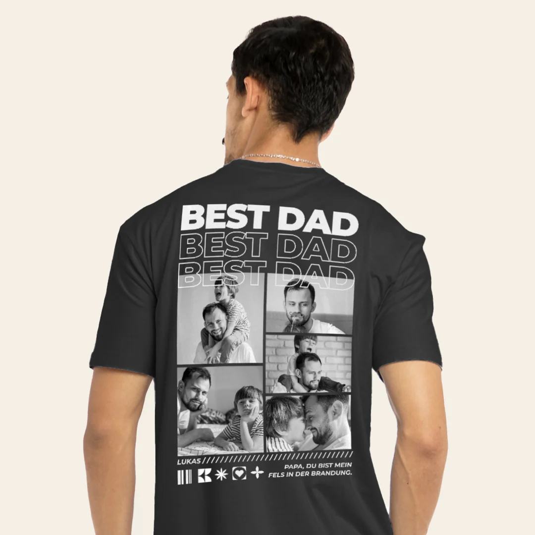 Personalized Best Dad Photo T-Shirt for Dad 