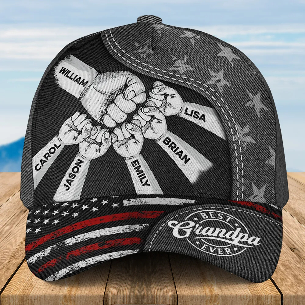Personalized American Dad Classic Cap With Kids Names