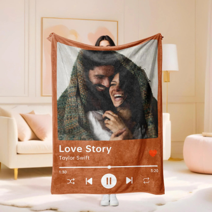 Custom Spotify Music Blanket with Your Photo