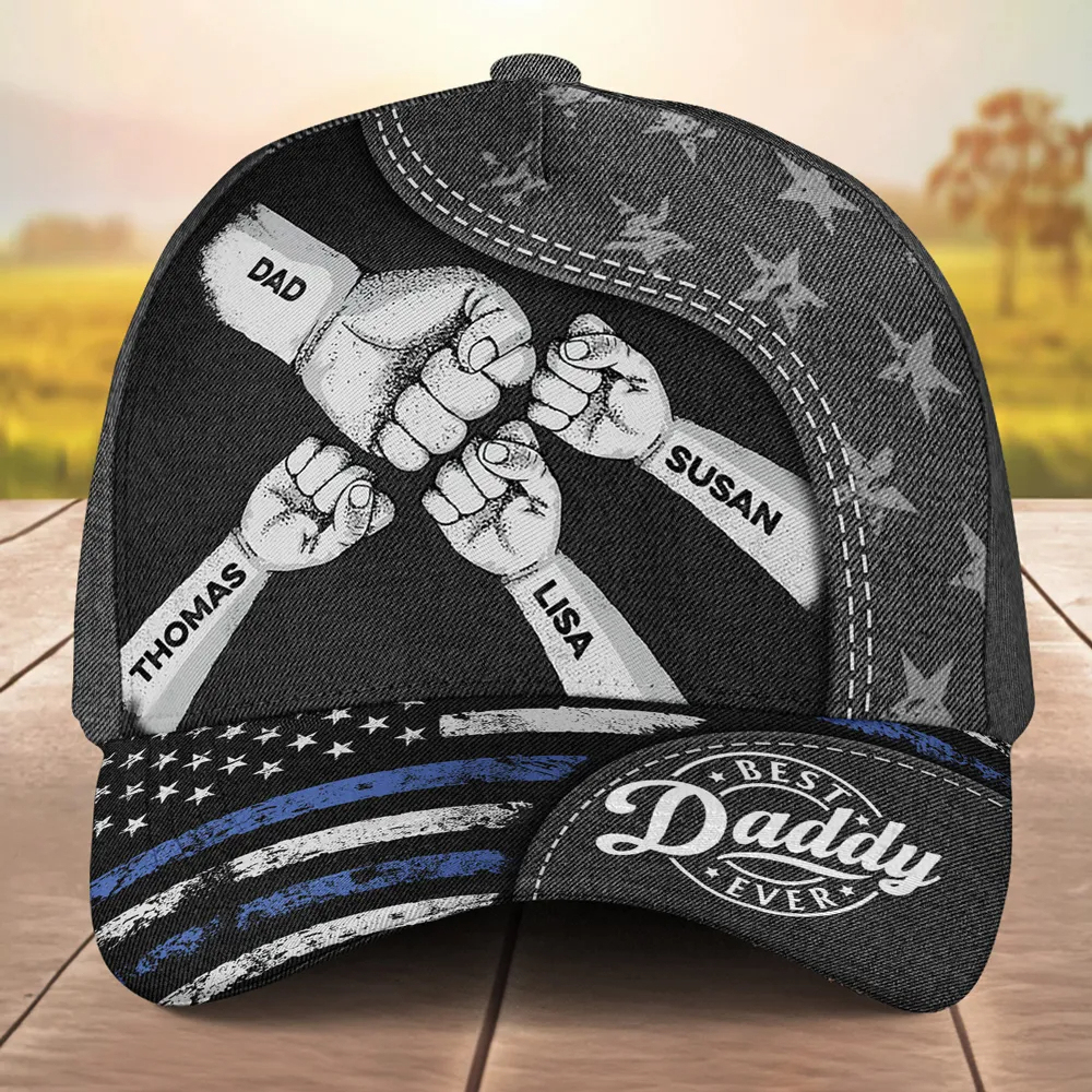 Personalized American Dad Classic Cap With Kids Names