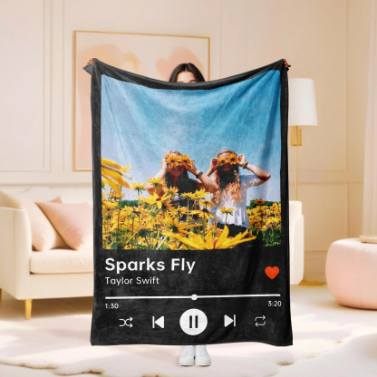 Custom Spotify Music Blanket with Your Photo