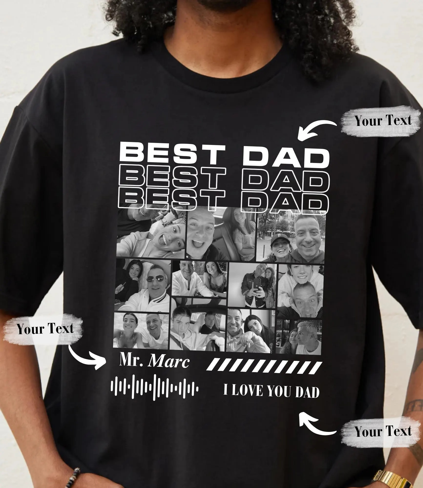 Personalized Best Dad T-shirt with Photo for Dad 