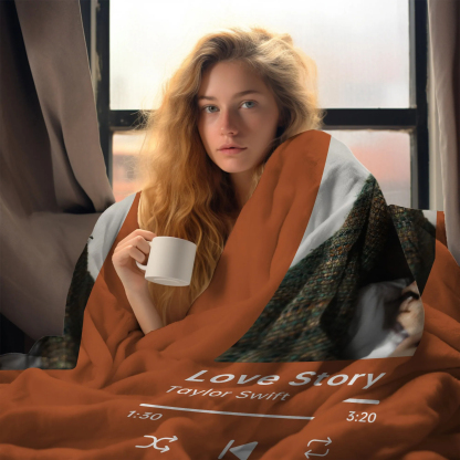 Custom Spotify Music Blanket with Your Photo