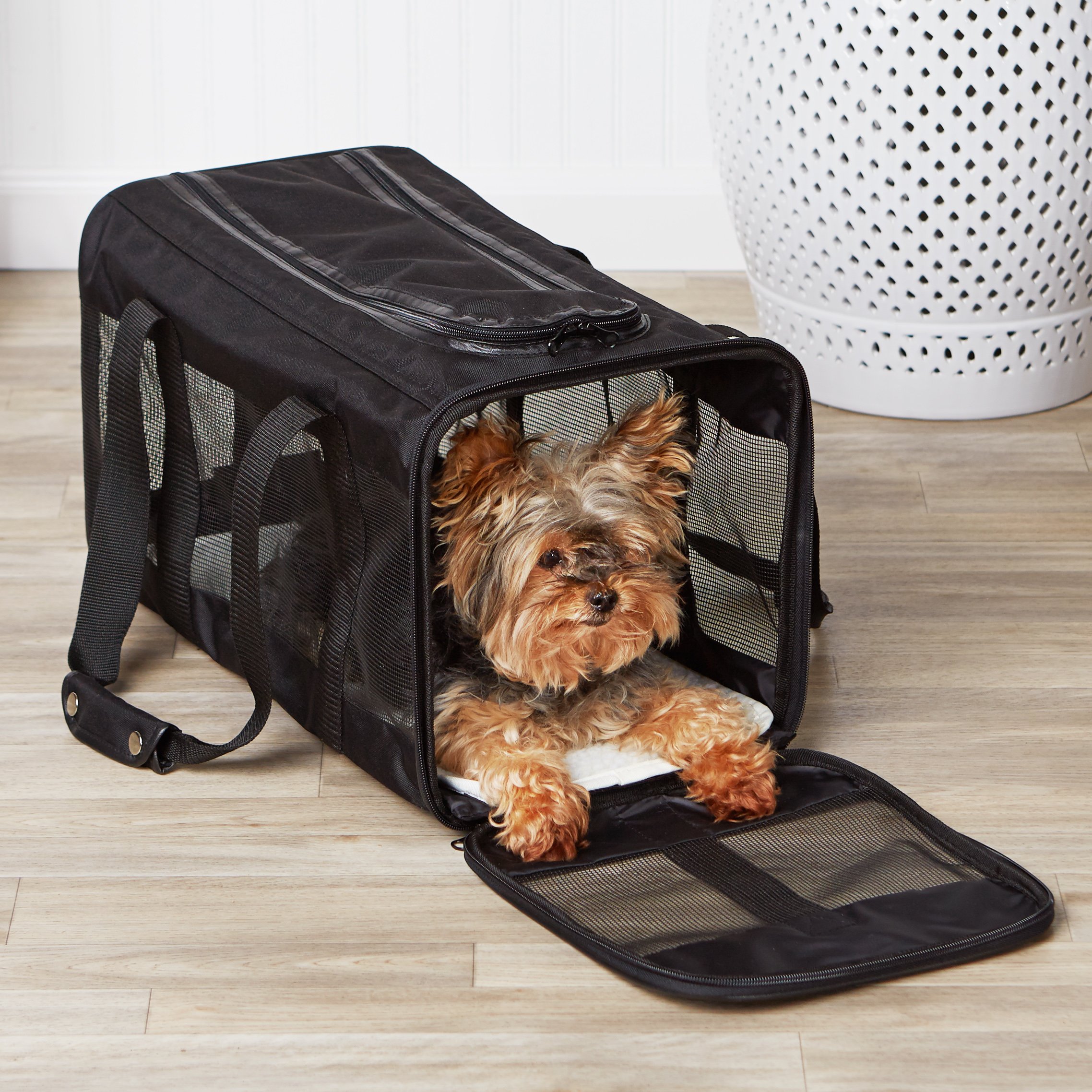 Washable Small Dog 10 lbs Traveling Bag with Privacy Curtains for Home Outdoor Travel