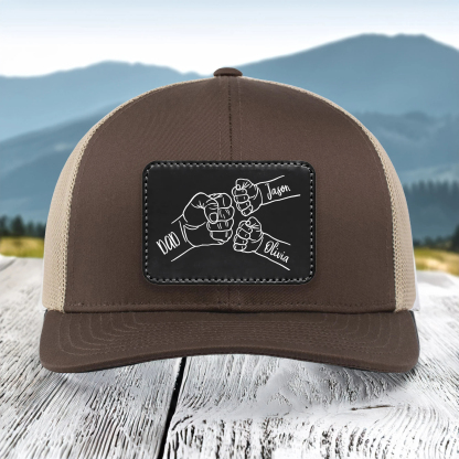 Personalized Dad Fist Bump Snapback Hat Father Day Gifts