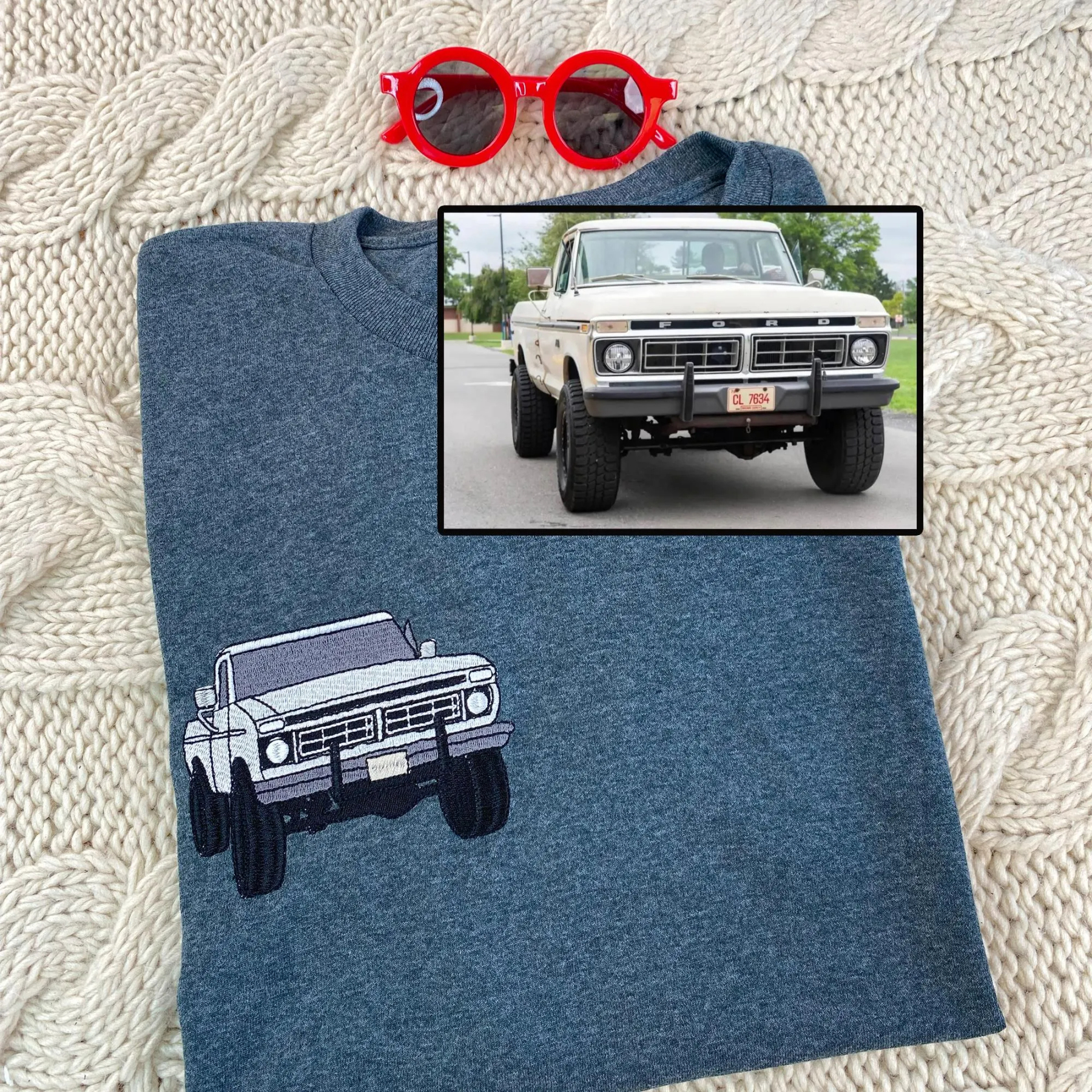 Custom Car Embroidered Sweatshirt for Car Lover