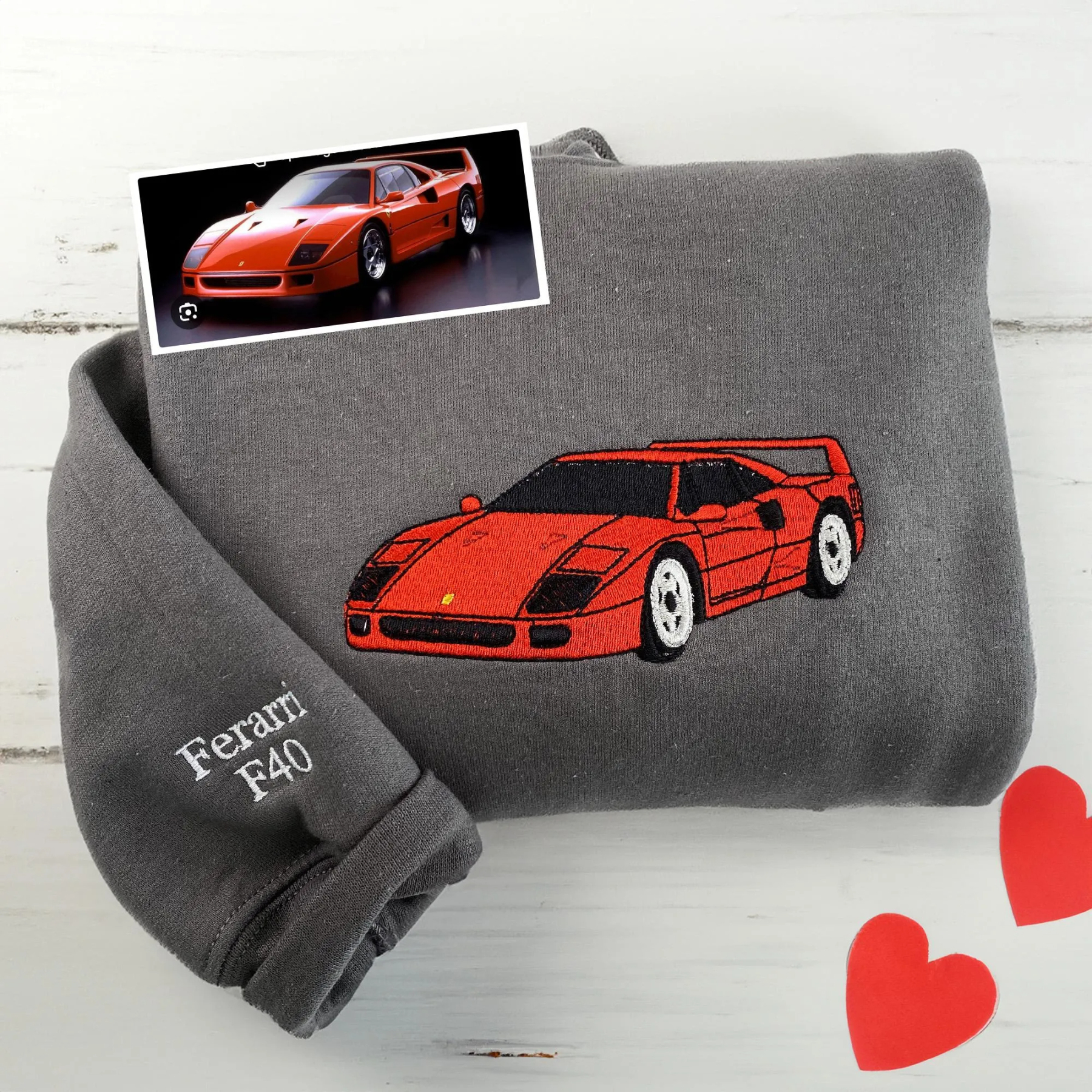 Custom Embroidered Car Sweatshirt for Car Lover