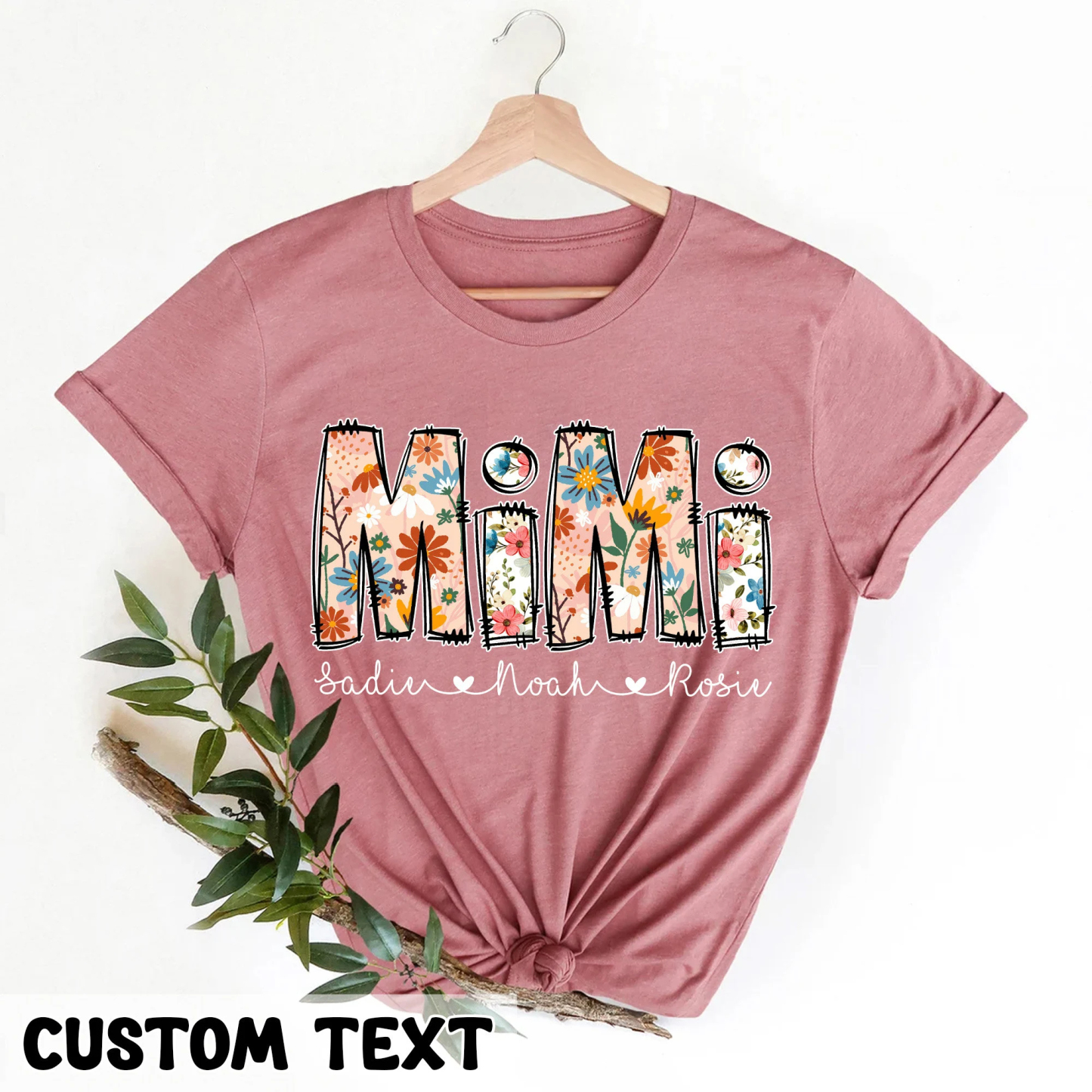 Personalized Mom Shirt with Kids Names Mother’s Day Gifts