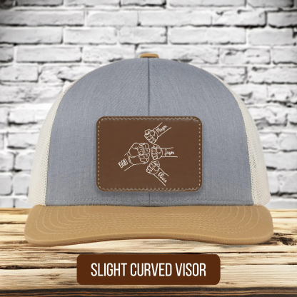 Personalized Dad Fist Bump Snapback Hat Father Day Gifts