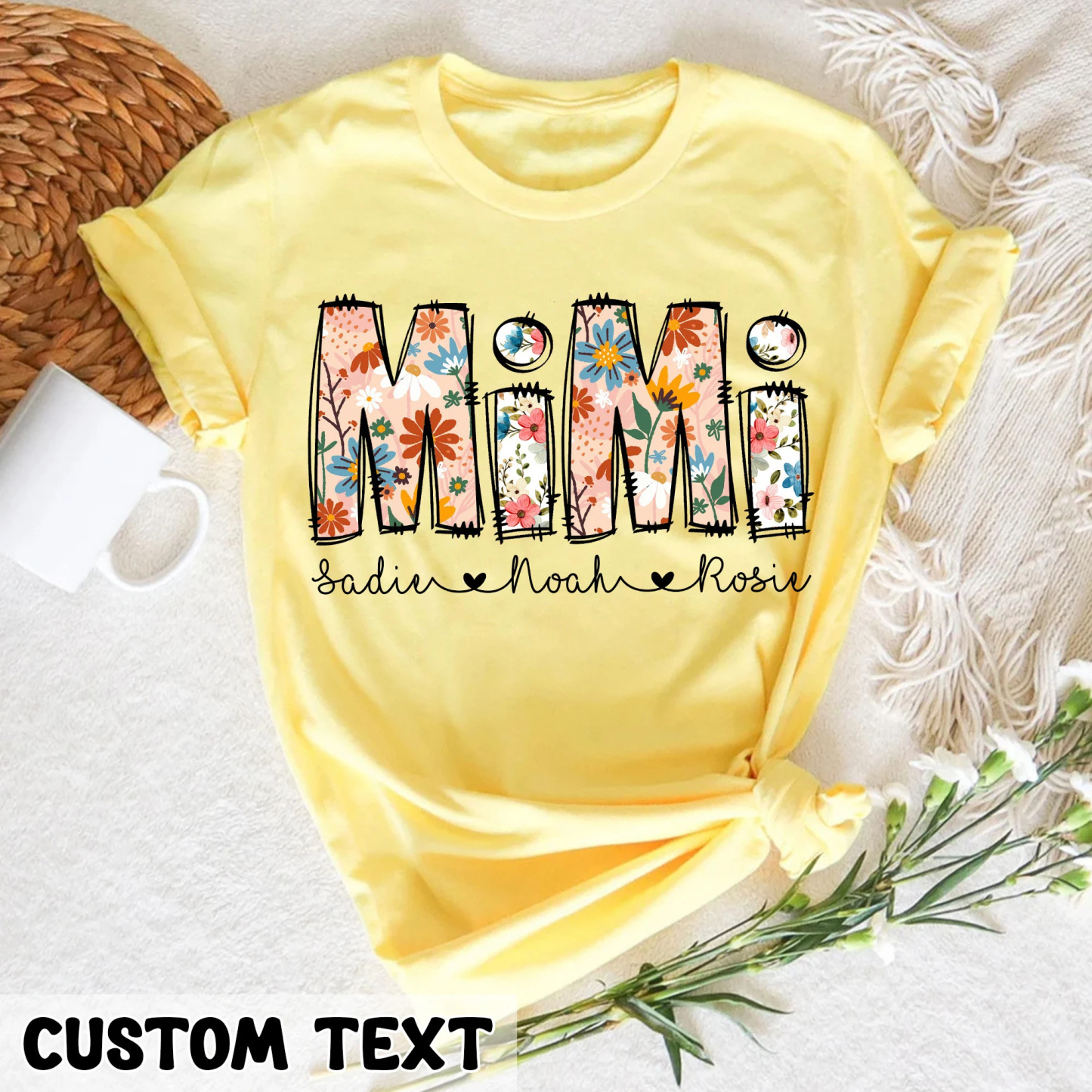 Personalized Mom Shirt with Kids Names Mother’s Day Gifts