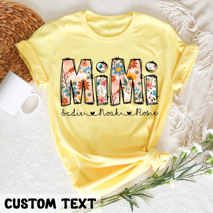 Personalized Mom Shirt with Kids Names Mother’s Day Gifts