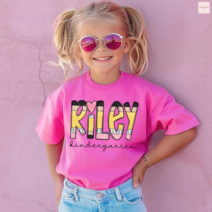 Custom Back To School Shirt with Kids Name