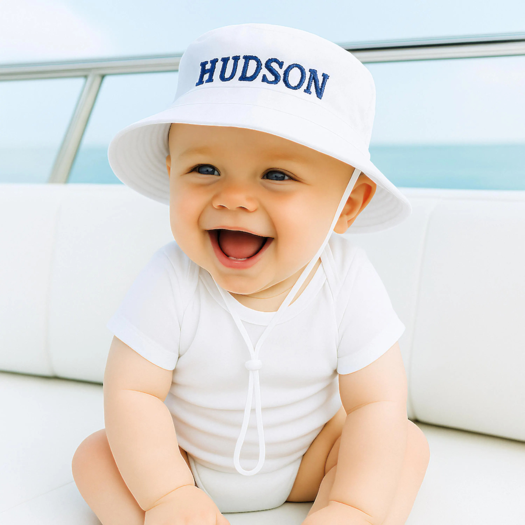 Custom Embroidered Baby Summer Hat with Name