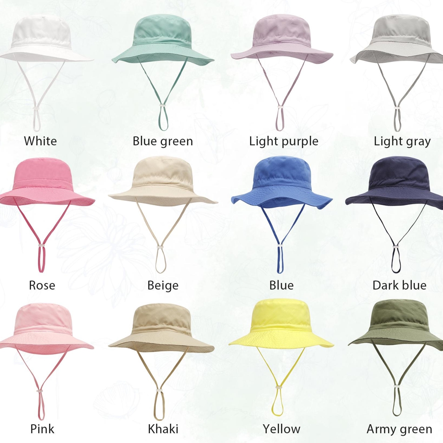 Personalized Embroidered Kids Sun Hat with Name