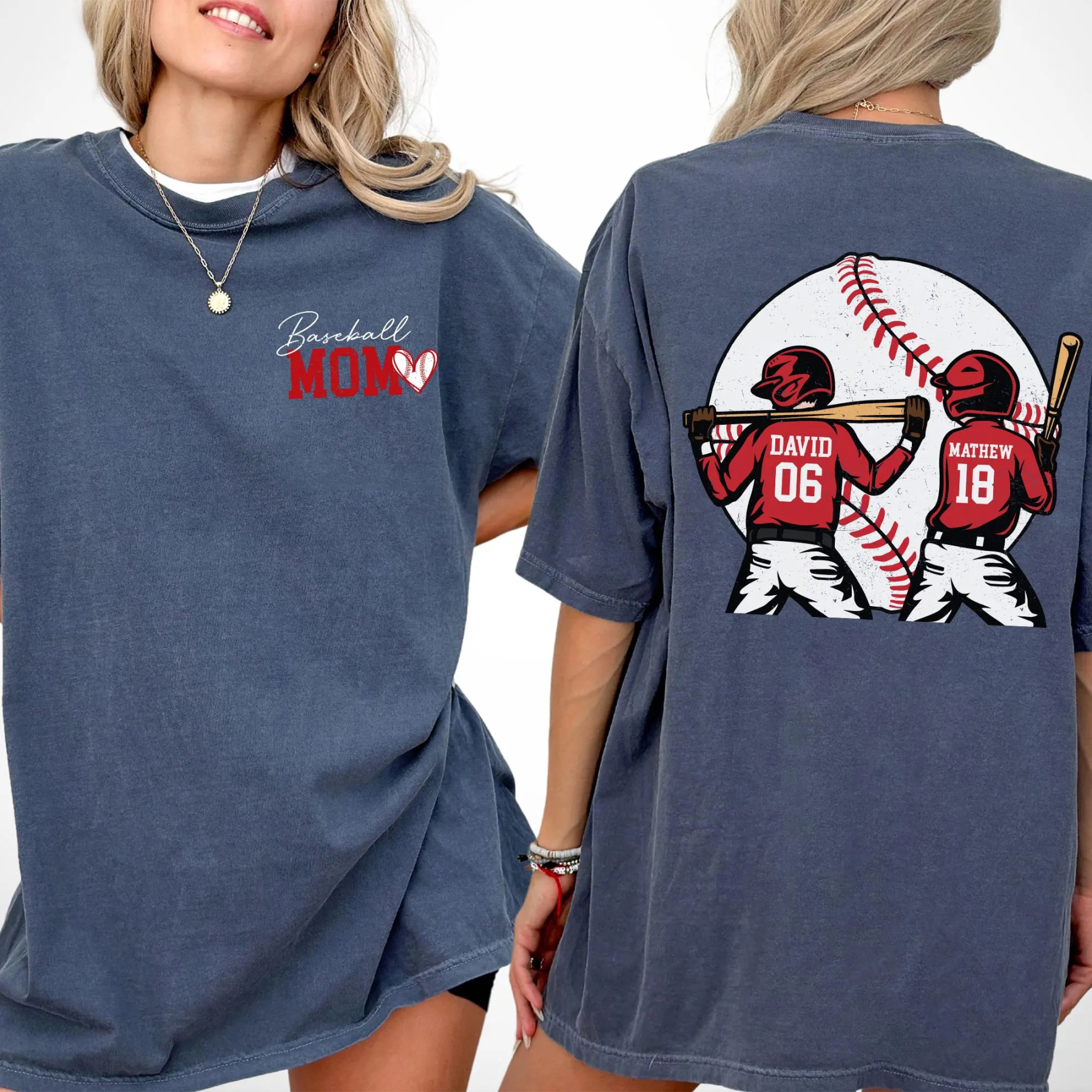 Personalized Baseball Name Sweatshirt for Mom