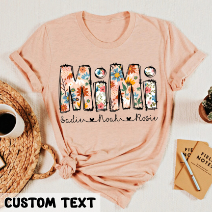 Personalized Mom Shirt with Kids Names Mother’s Day Gifts