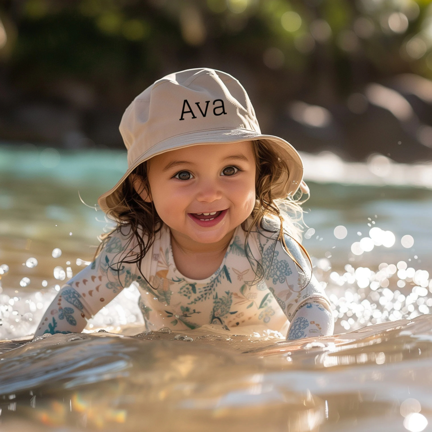 Personalized Embroidered Summer Hat for Kids