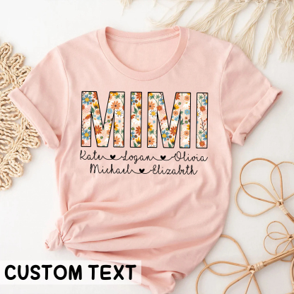 Personalized Mimi Shirt with Grandkids Names