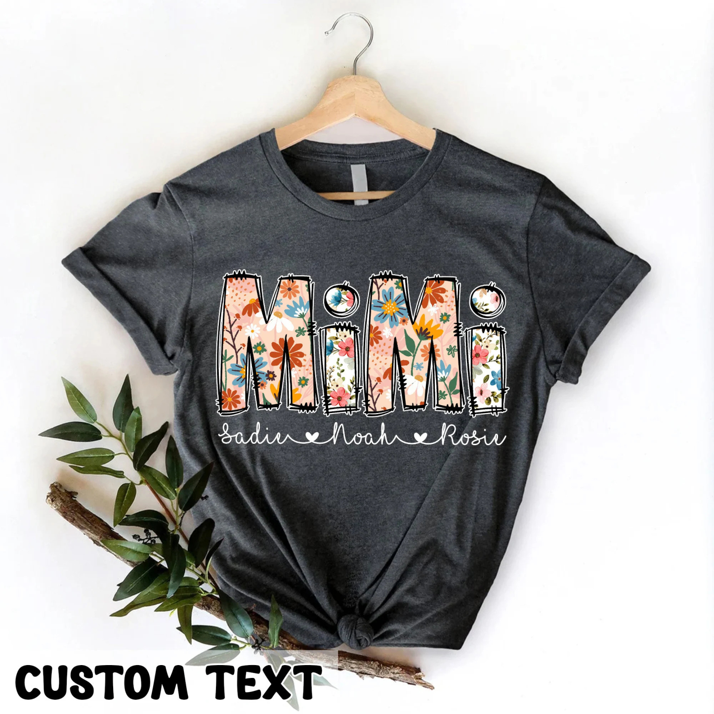 Personalized Mom Shirt with Kids Names Mother’s Day Gifts