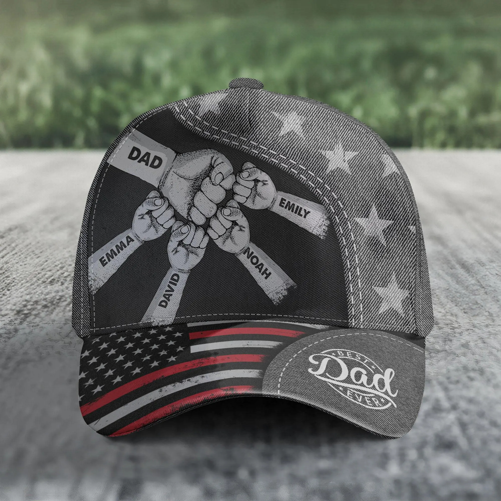 Personalized American Dad Classic Cap With Kids Names