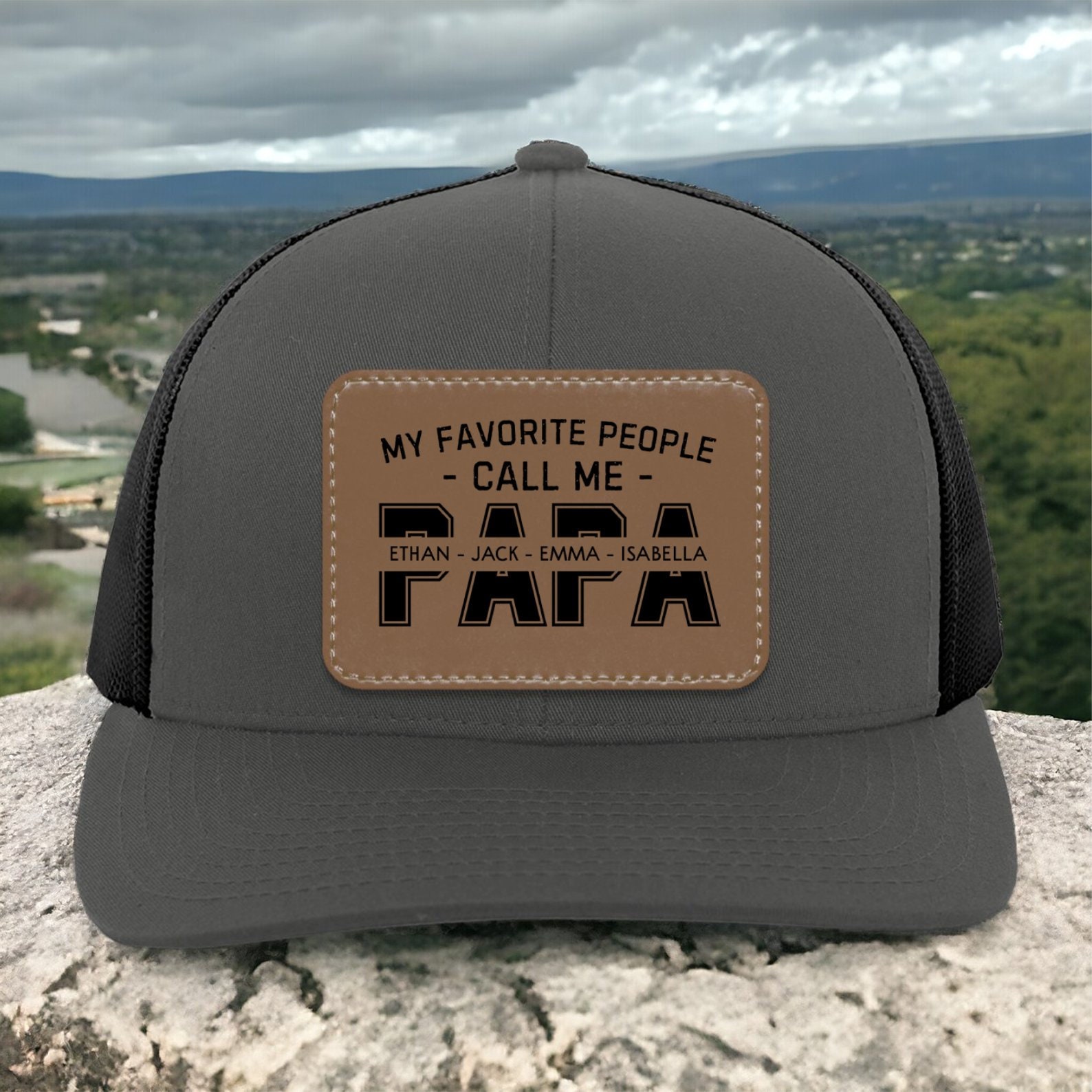 Personalized My Favorite People Call Me PAPA Hat with Kids Names