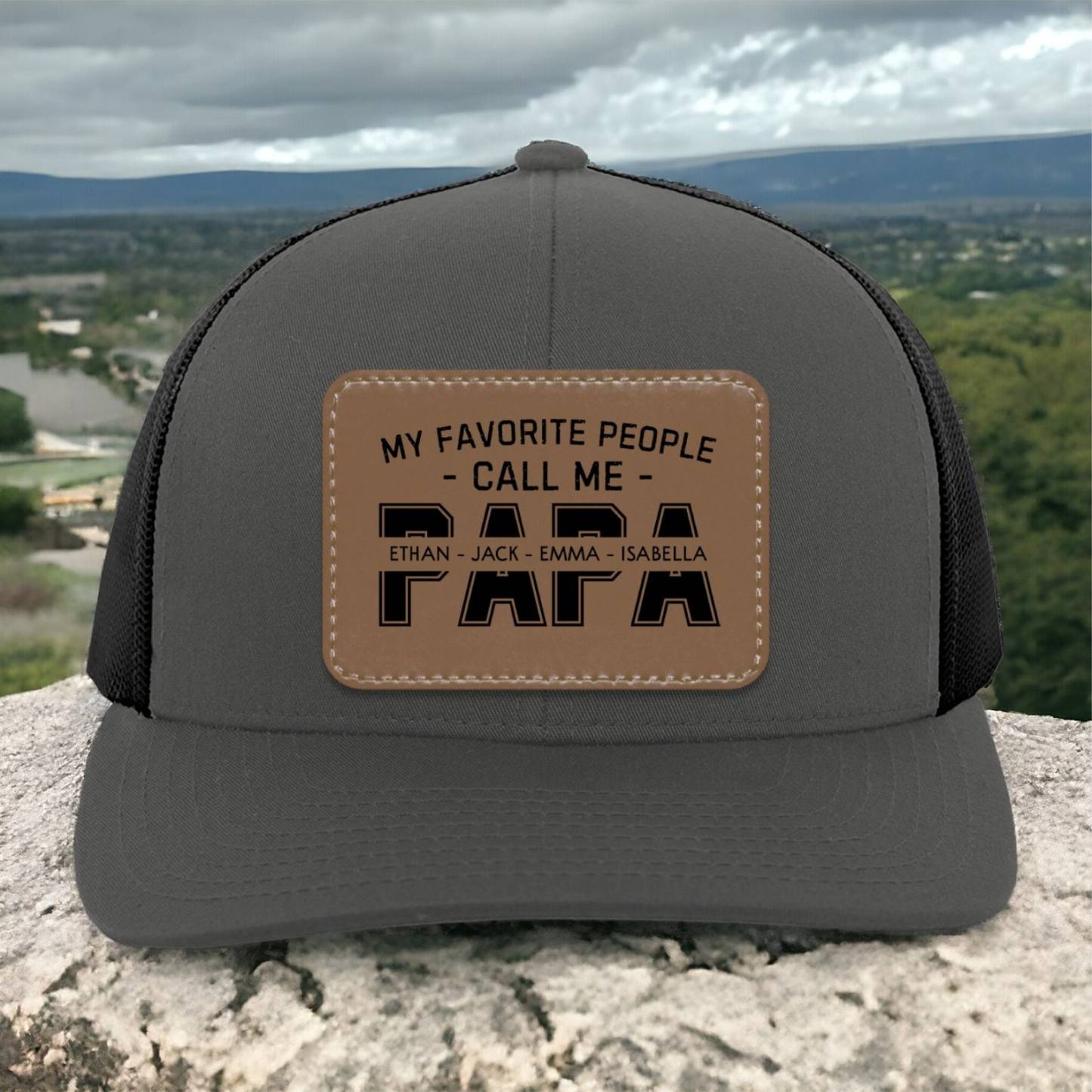 Personalized My Favorite People Call Me PAPA Hat with Kids Names