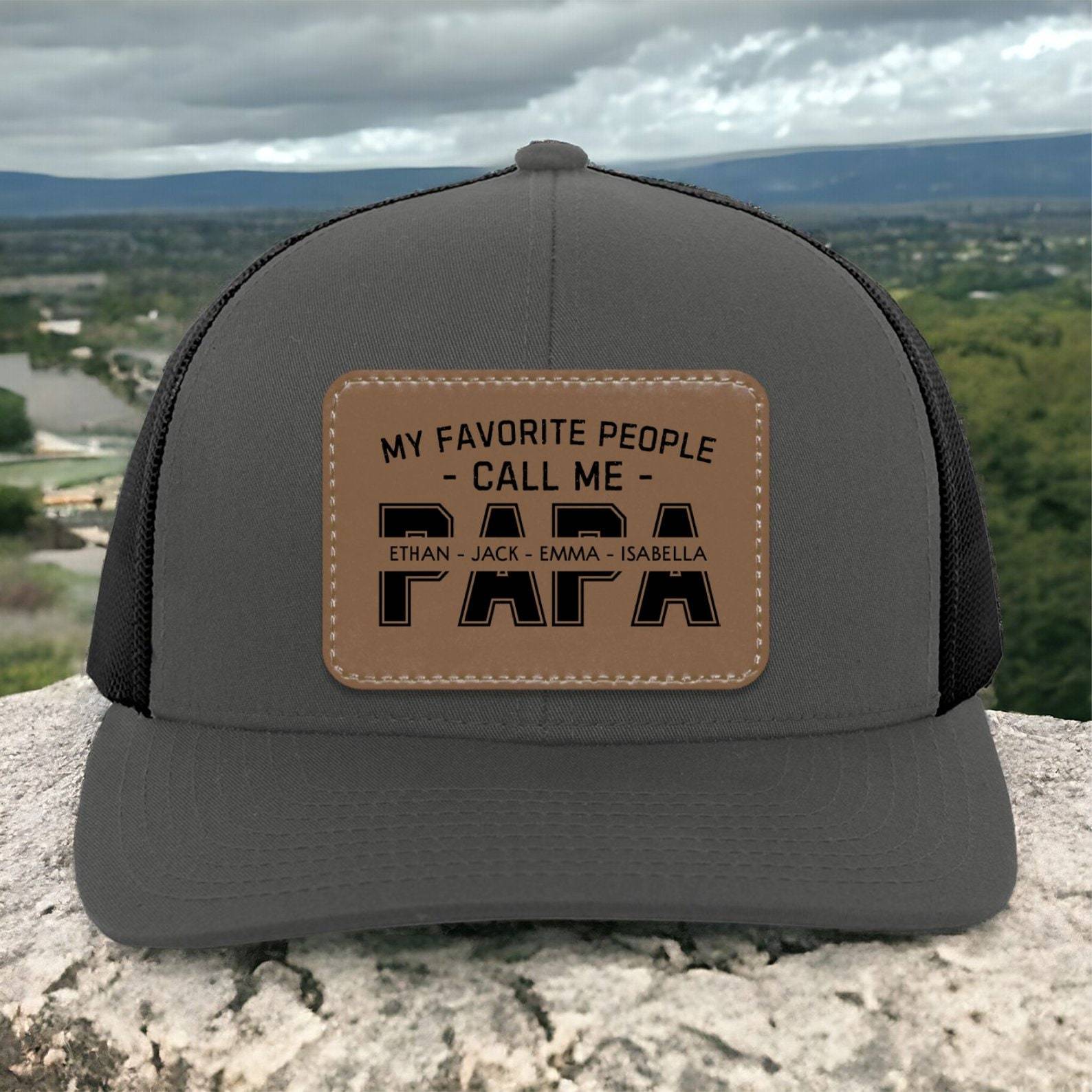 Personalized My Favorite People Call Me PAPA Hat with Kids Names