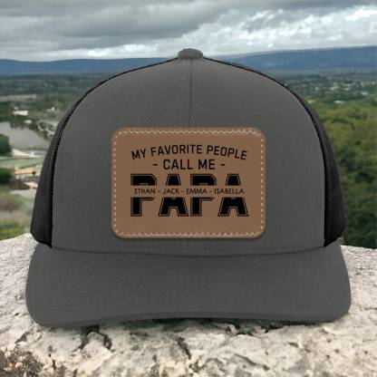 Personalized My Favorite People Call Me PAPA Hat with Kids Names