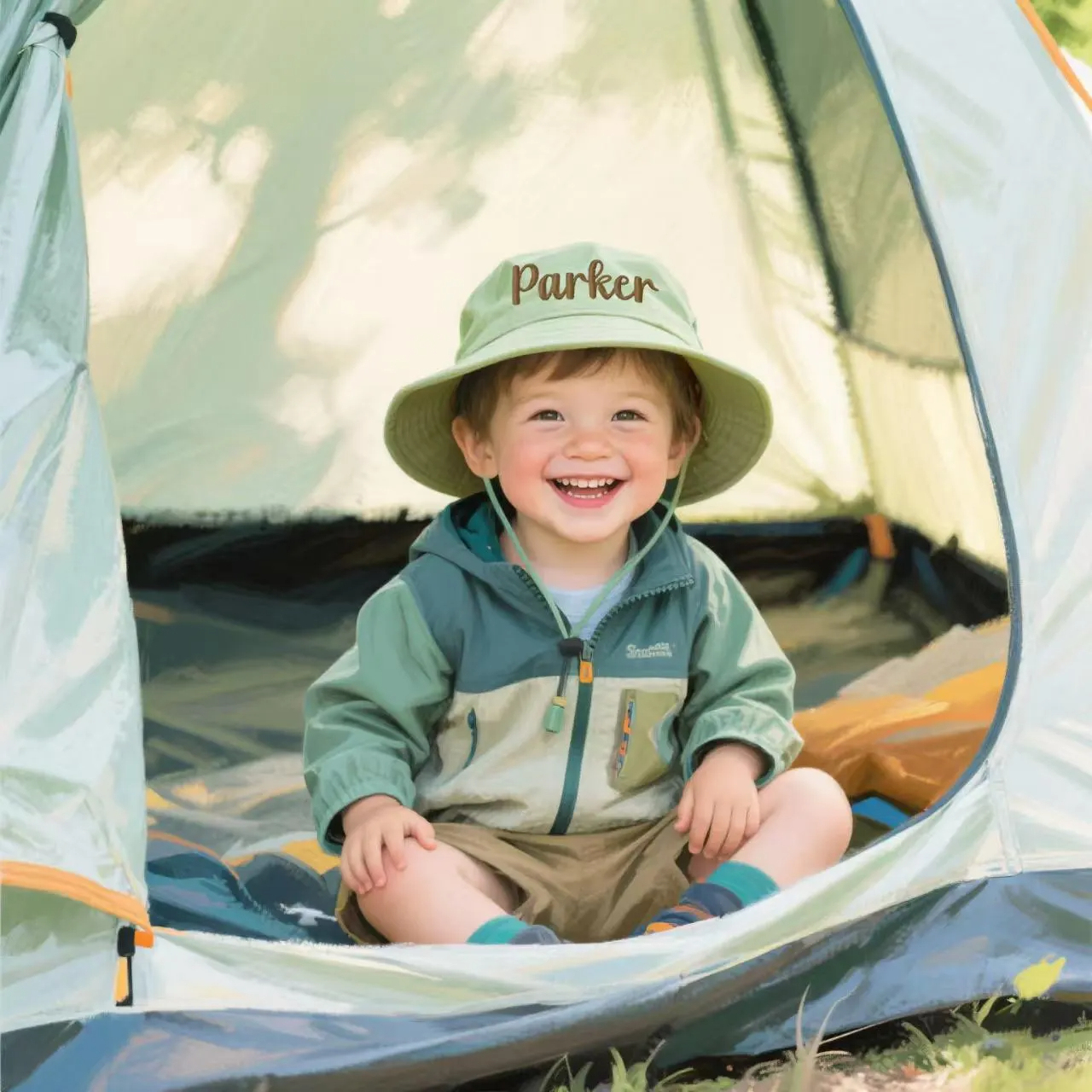Custom Embroidered Baby Summer Hat with Name