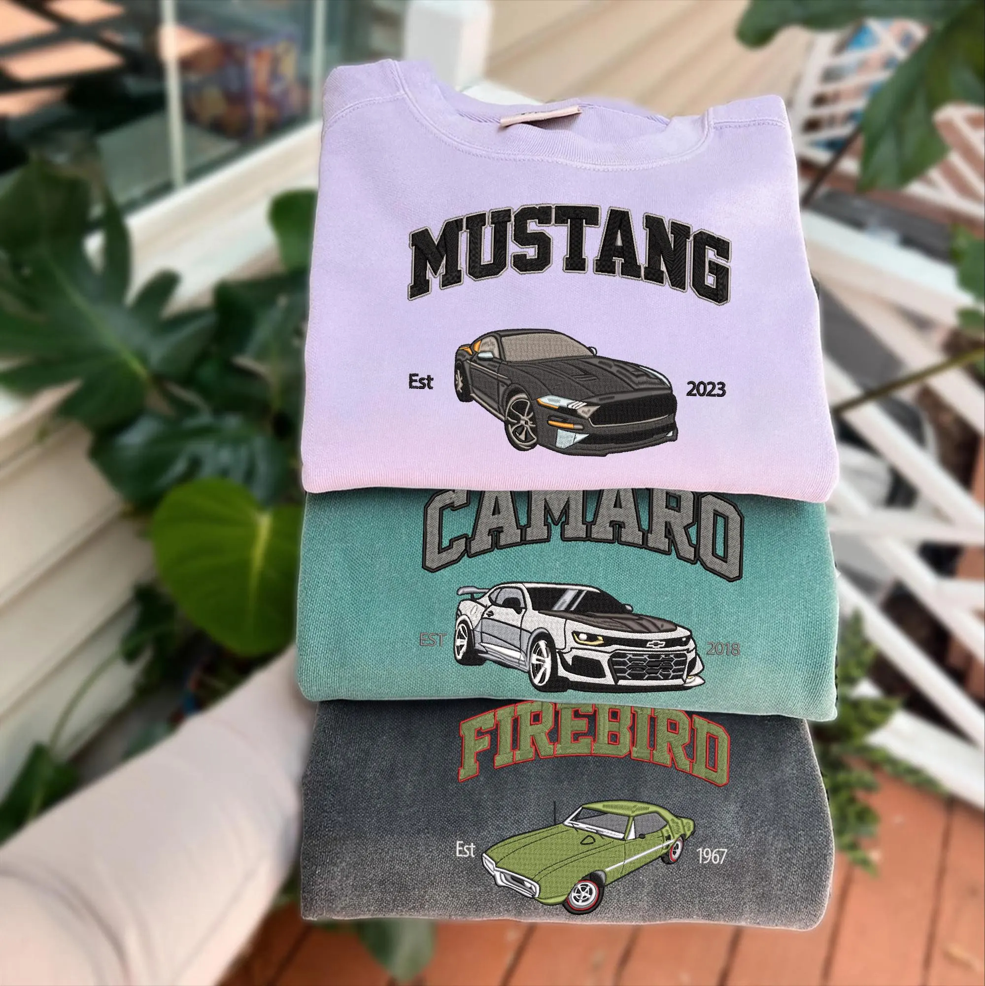 Custom Embroidered Car Photo Hoodie Sweatshirt for Car Lover