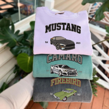 Custom Embroidered Car Photo Hoodie Sweatshirt for Car Lover
