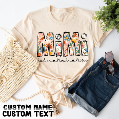 Personalized Mom Shirt with Kids Names Mother’s Day Gifts