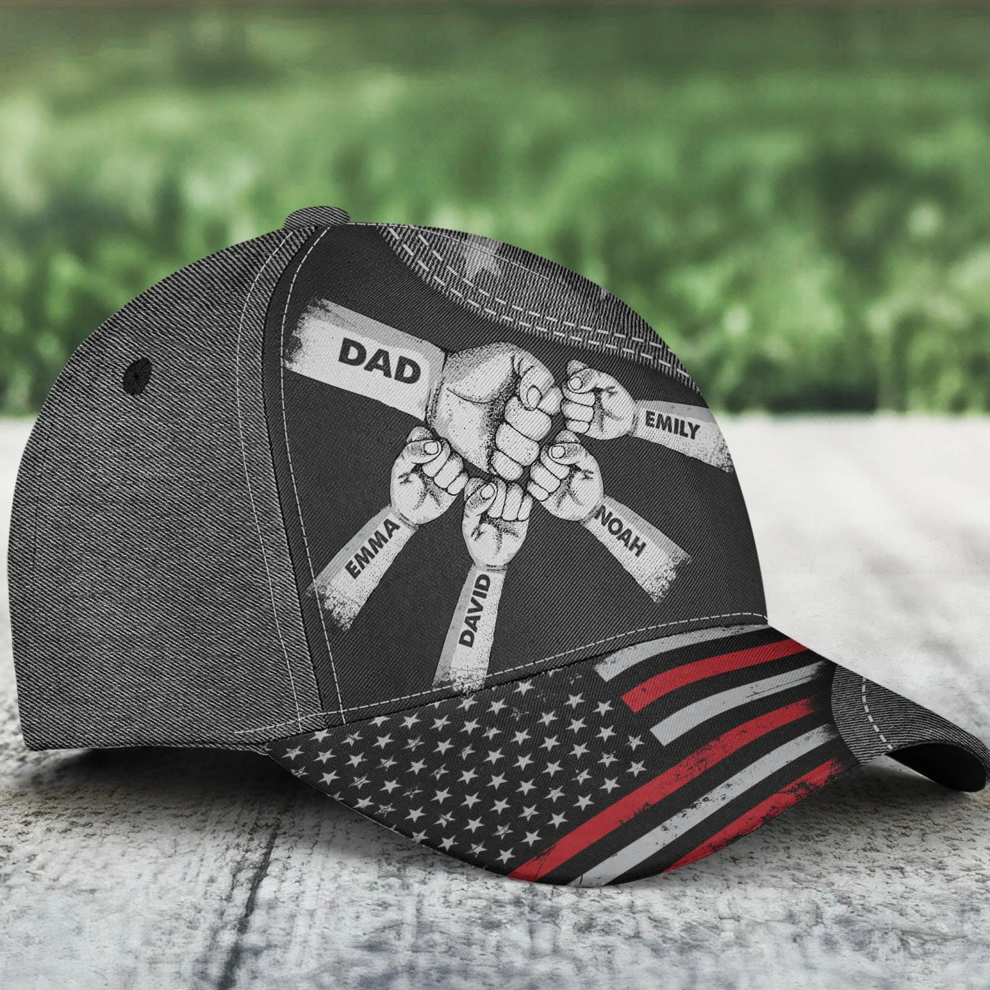 Personalized American Dad Classic Cap With Kids Names