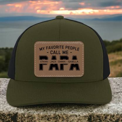 Personalized My Favorite People Call Me PAPA Hat with Kids Names
